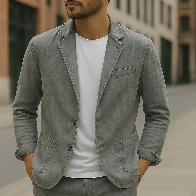 Blazer Homme Décontracté à Revers Classiques