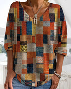 Blouse Femme Patchwork Artistique Chic