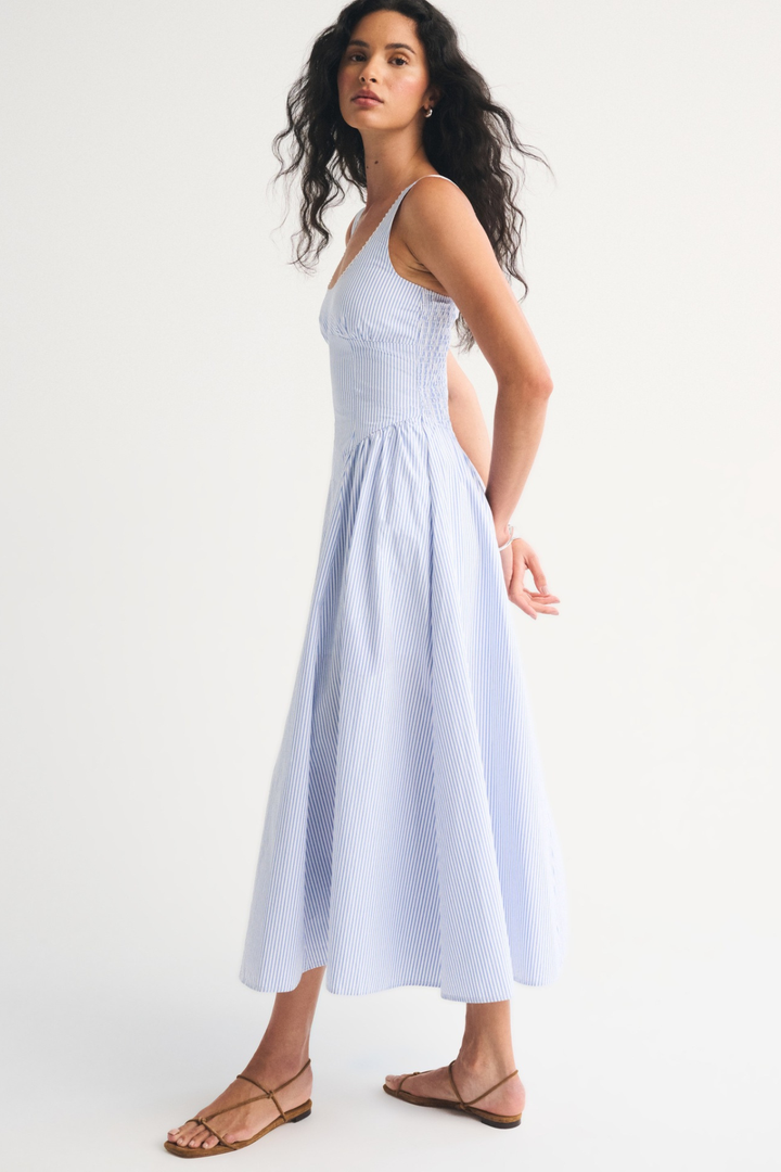Robe Midi Sans Manches à Pois Femme