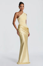 Robe Longue Asymétrique Drapée Femme