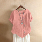 Blouse Femme Boutonnée Lin Décontractée