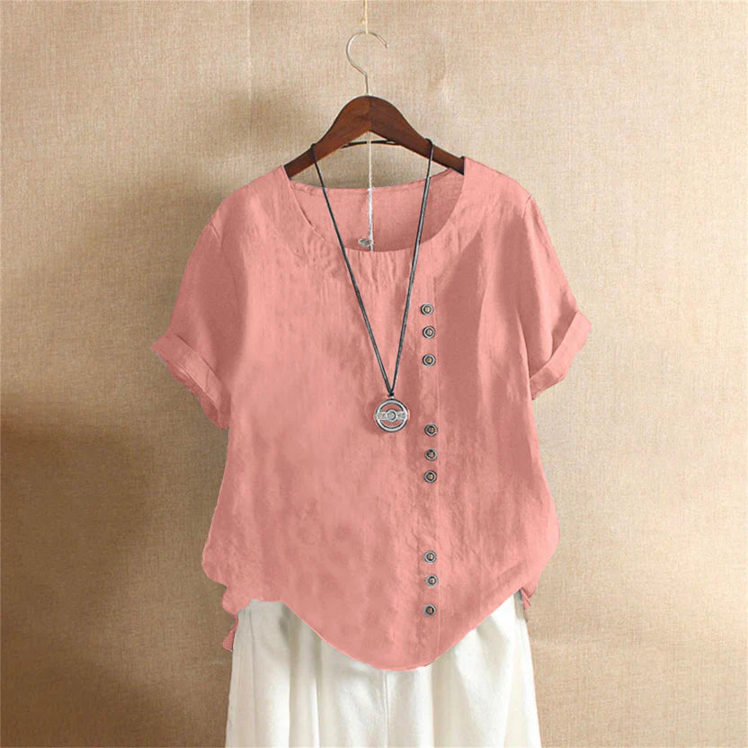 Blouse Femme Boutonnée Lin Décontractée