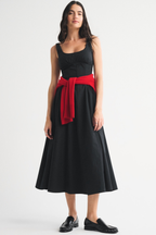 Robe Midi Sans Manches à Pois Femme