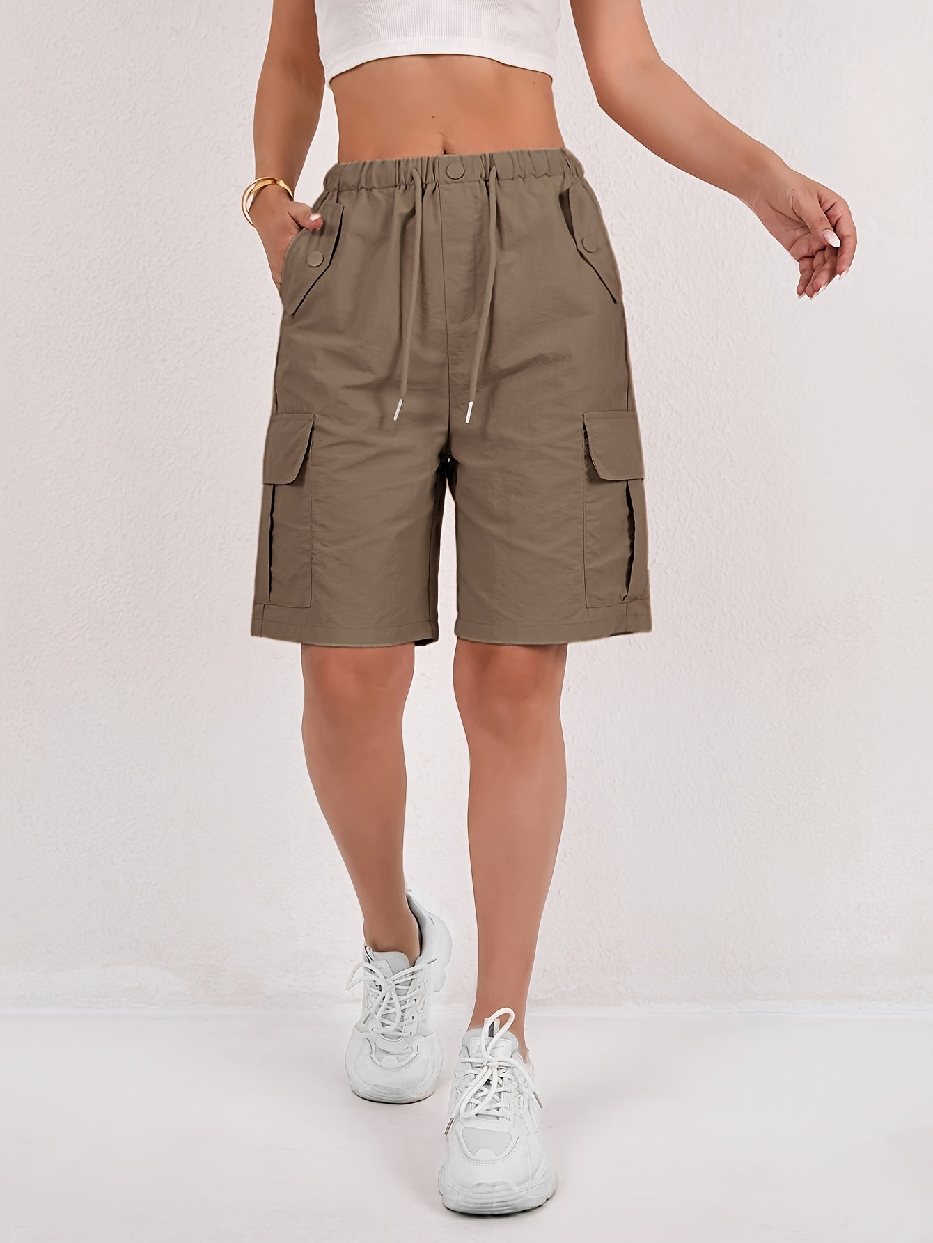 Short Cargo Taille Haute Femme