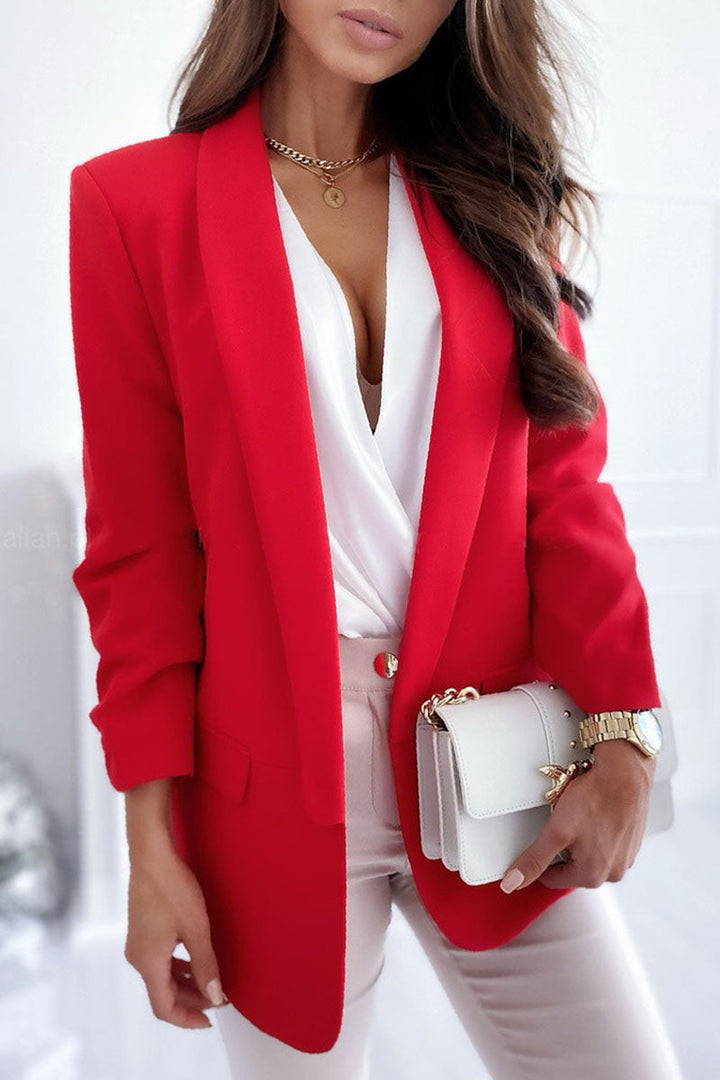 Blazer Femme Ajusté à Revers Classiques
