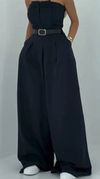 Combinaison Femme à Jambes Larges avec Cape Amovible