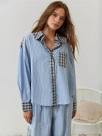 Ensemble Pyjama Rayé Patchwork Femme