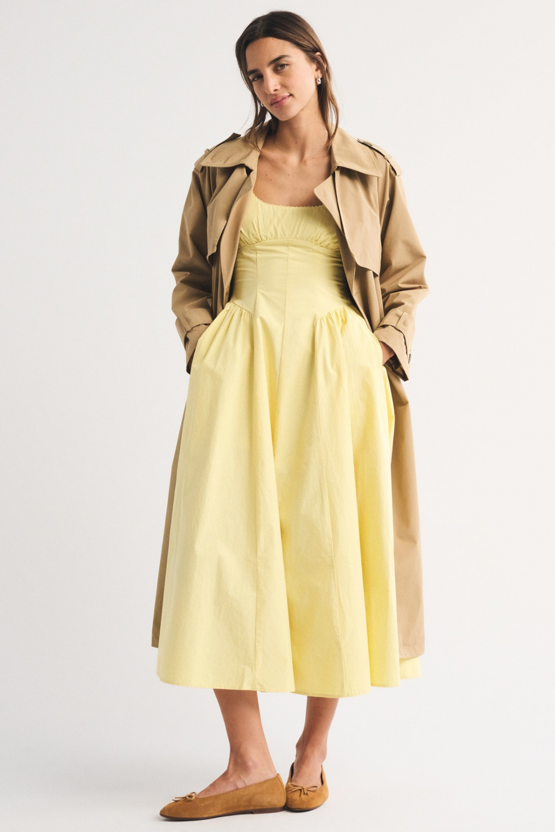 Robe Midi Sans Manches à Pois Femme