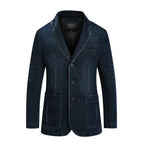 Blazer en Denim Homme à Coupe Tailleur