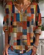 Blouse Femme Patchwork Artistique Chic