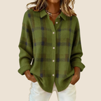 Cardigan Carreaux Boutonné Femme