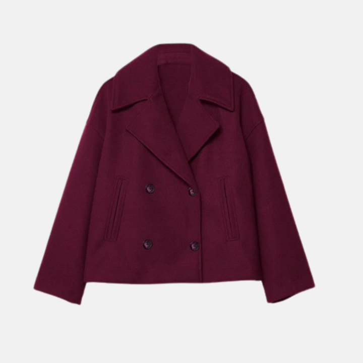 Veste Courte Croisée à Double Boutonnage