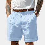 Short Chino Homme à Revers et Ceinture