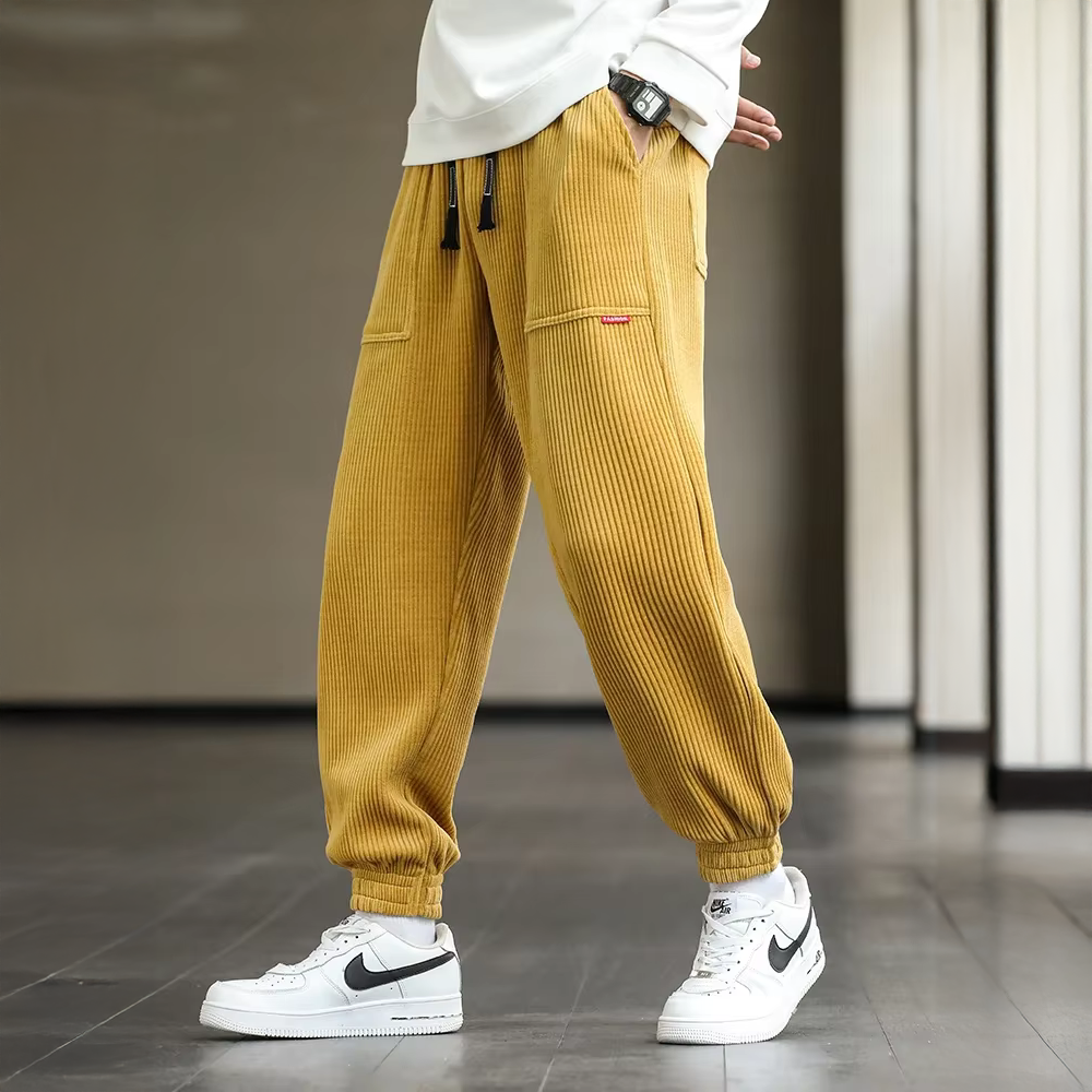 Pantalon Jogger Homme Velours Décontracté