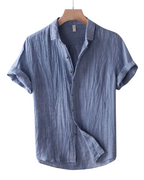 Chemise Homme à Col Mao et Manches Courtes