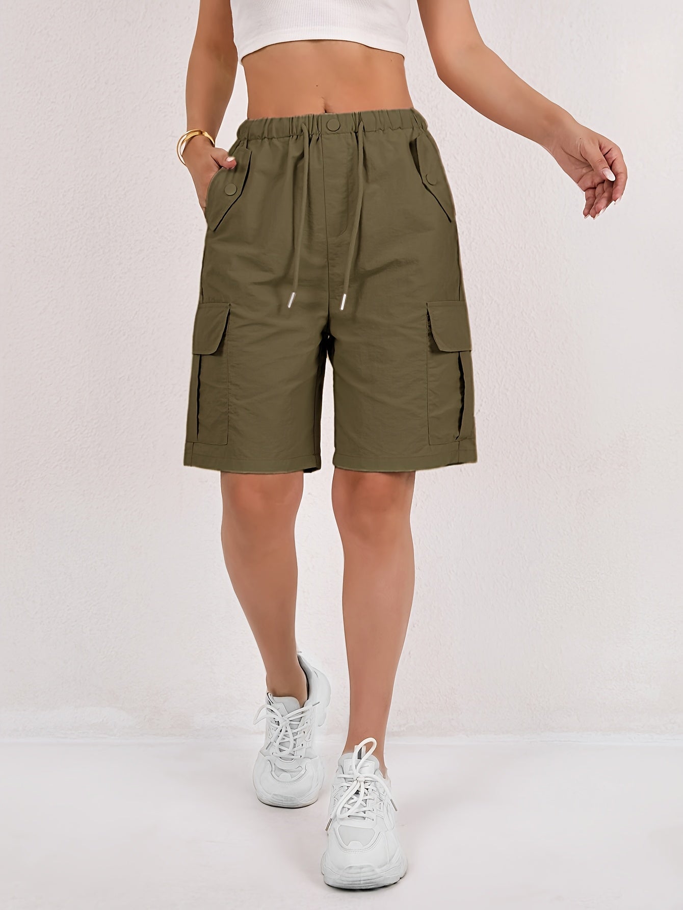 Short Cargo Taille Haute Femme