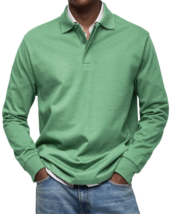 Polo Homme à Manches Longues et Col Classique