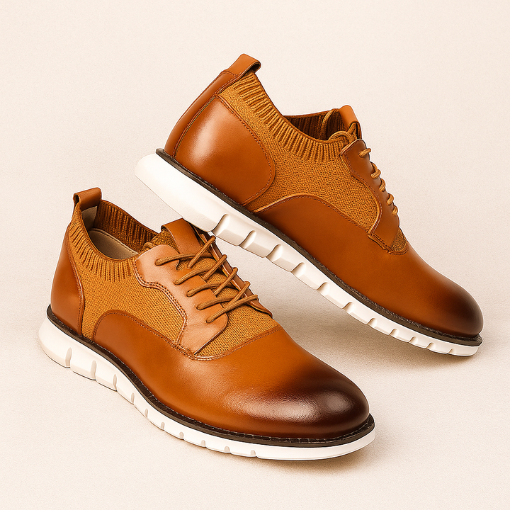 Chaussures en Cuir Élégantes Semelle Sport Confort et Style Moderne