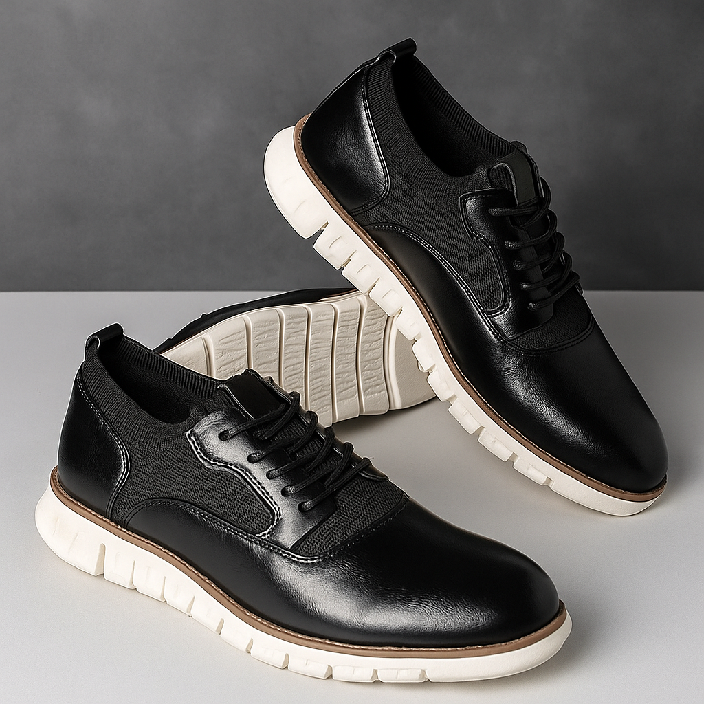 Chaussures en Cuir Élégantes Semelle Sport Confort et Style Moderne