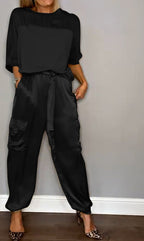 Ensemble Satiné Haut Ample et Pantalon Jogger