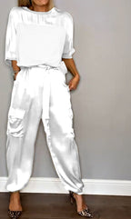 Ensemble Satiné Haut Ample et Pantalon Jogger