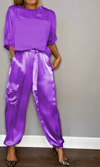 Ensemble Satiné Haut Ample et Pantalon Jogger