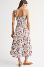 Robe Midi Sans Manches à Pois Femme