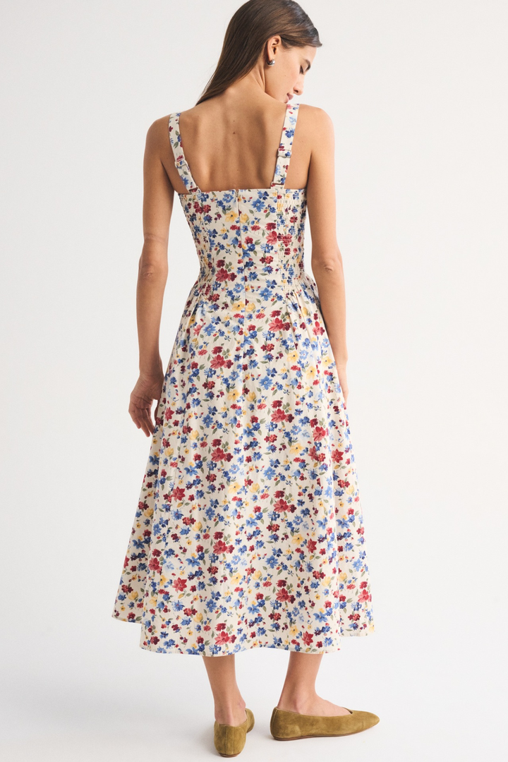 Robe Midi Sans Manches à Pois Femme