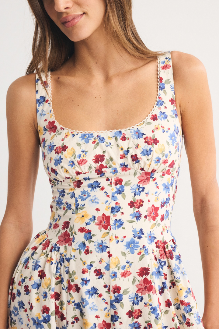 Robe Midi Sans Manches à Pois Femme