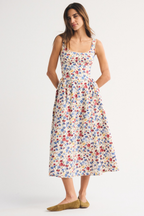 Robe Midi Sans Manches à Pois Femme