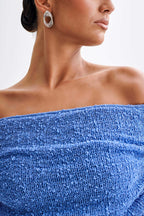 Robe Courte Pailletée à Épaules Dégagées