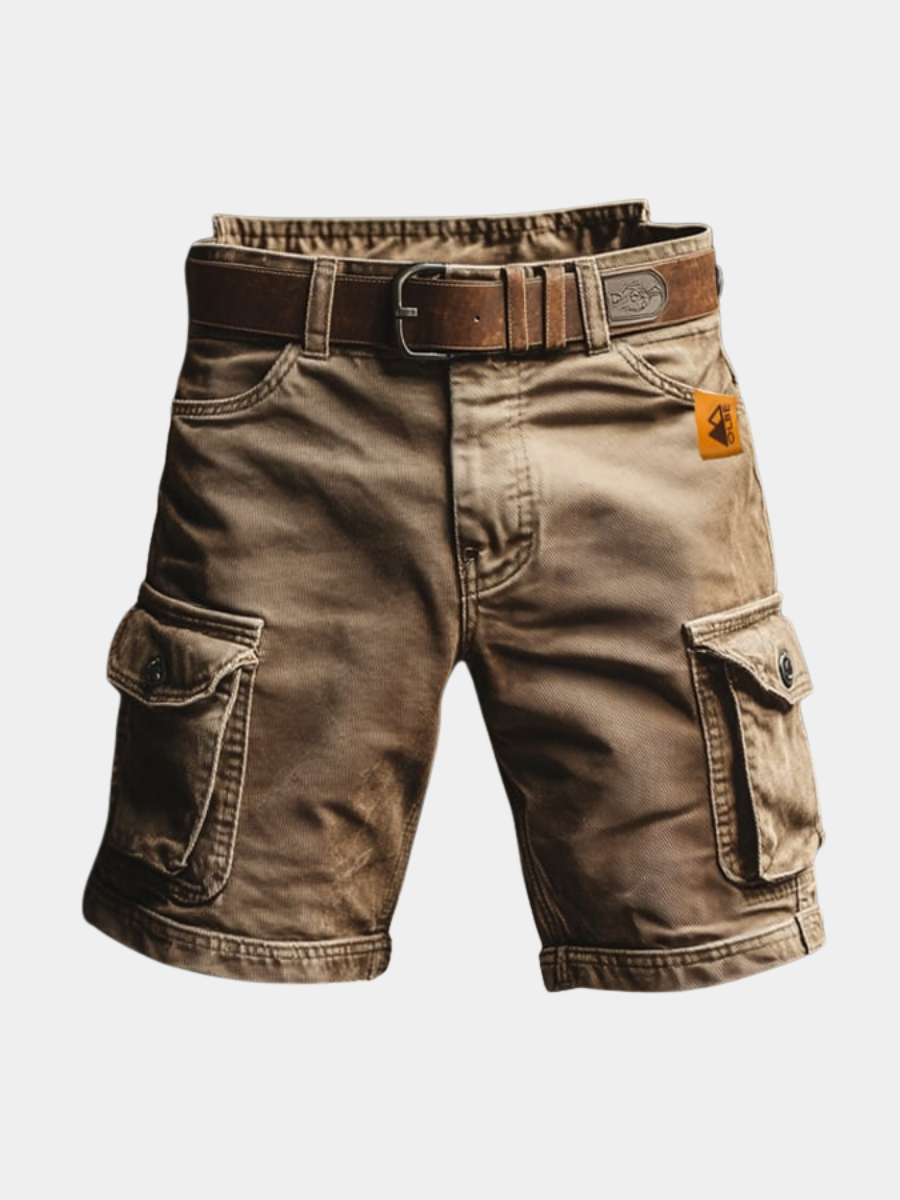 Short Cargo Homme Multi-Poches avec Ceinture
