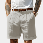 Short Chino Homme à Revers et Ceinture