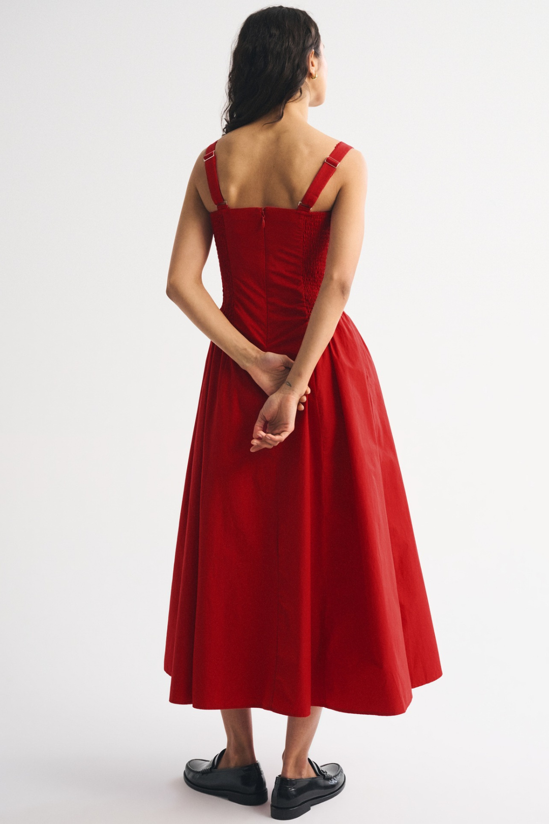 Robe Midi Sans Manches à Pois Femme