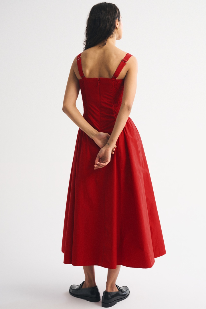 Robe Midi Sans Manches à Pois Femme