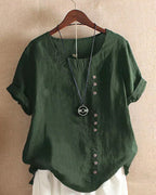 Blouse Femme Boutonnée Lin Décontractée