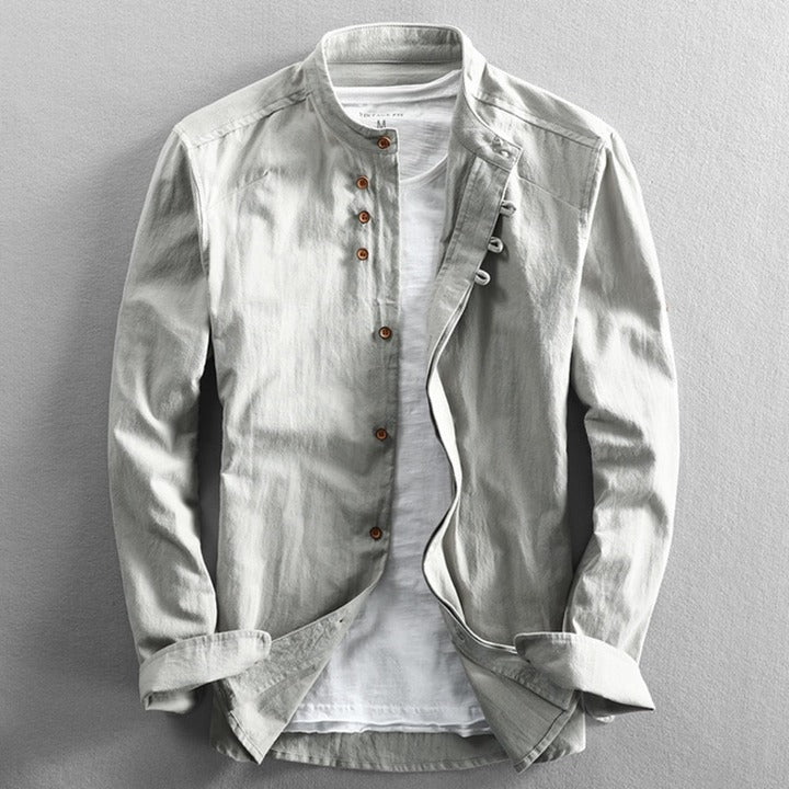 Chemise Homme Col Montant Vintage