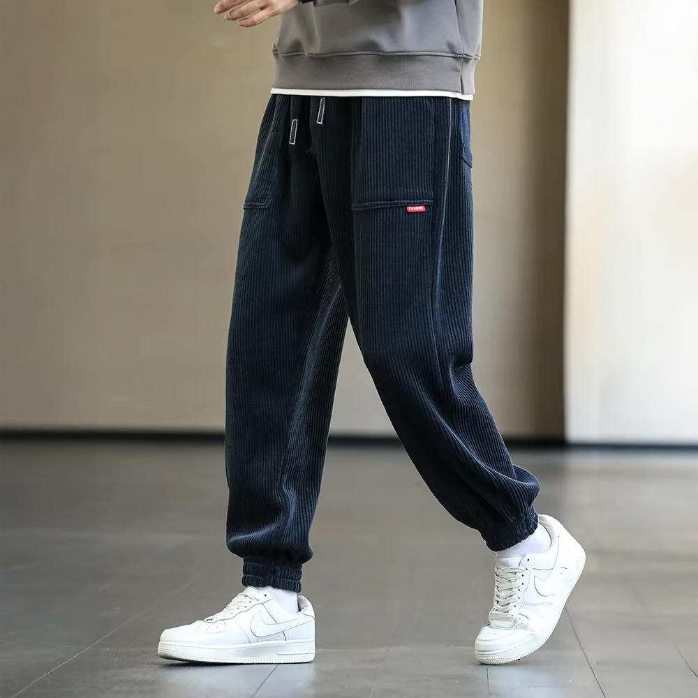 Pantalon Jogger Homme Velours Décontracté