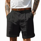 Short Chino Homme à Revers et Ceinture