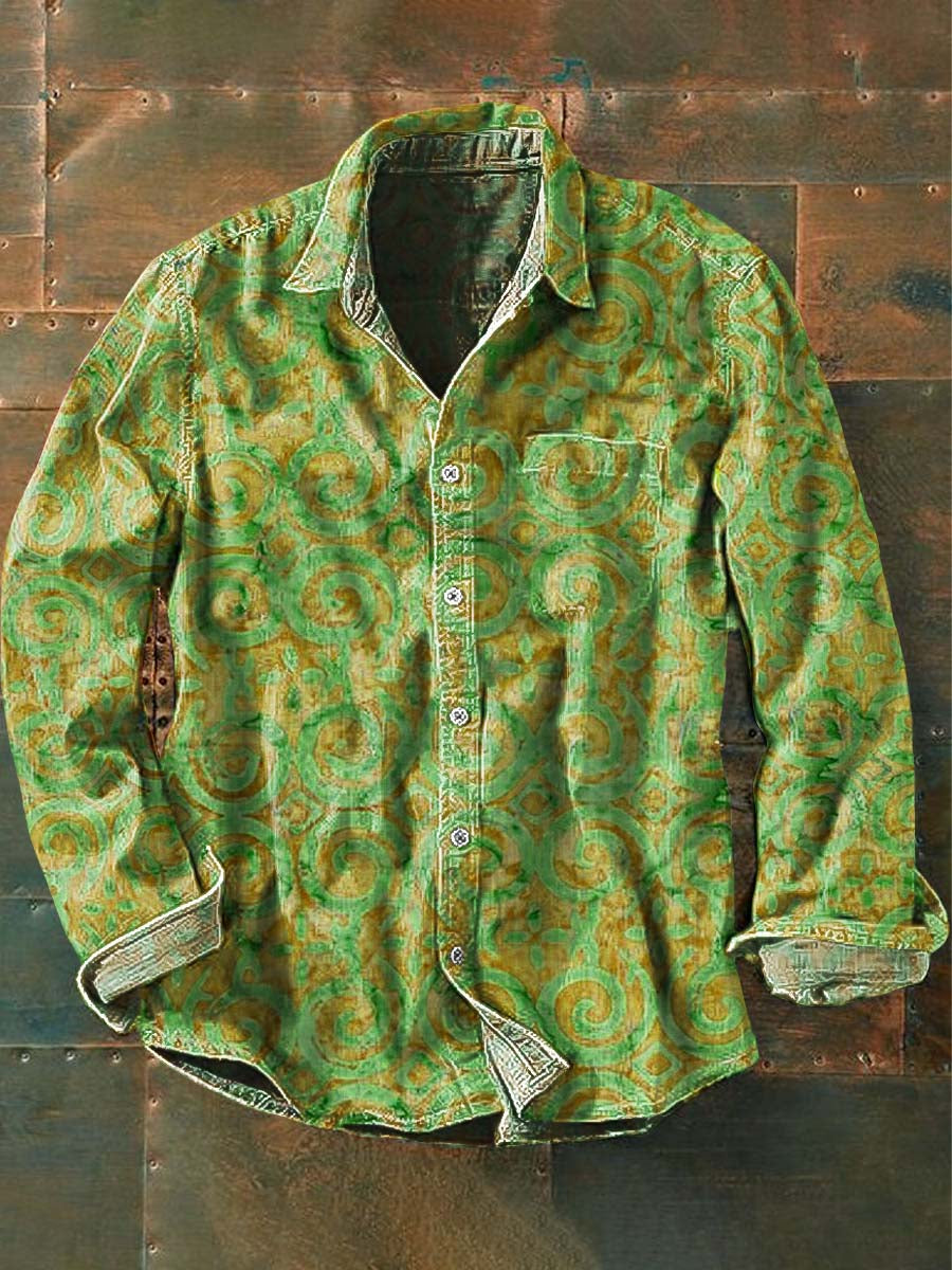 Chemise Homme Motif Artistique Vintage