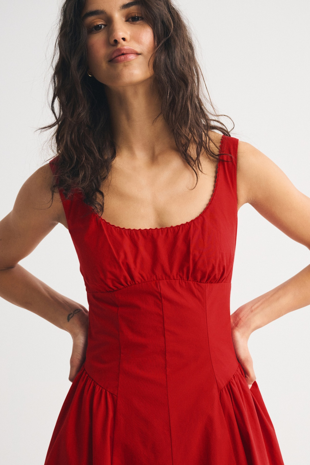 Robe Midi Sans Manches à Pois Femme