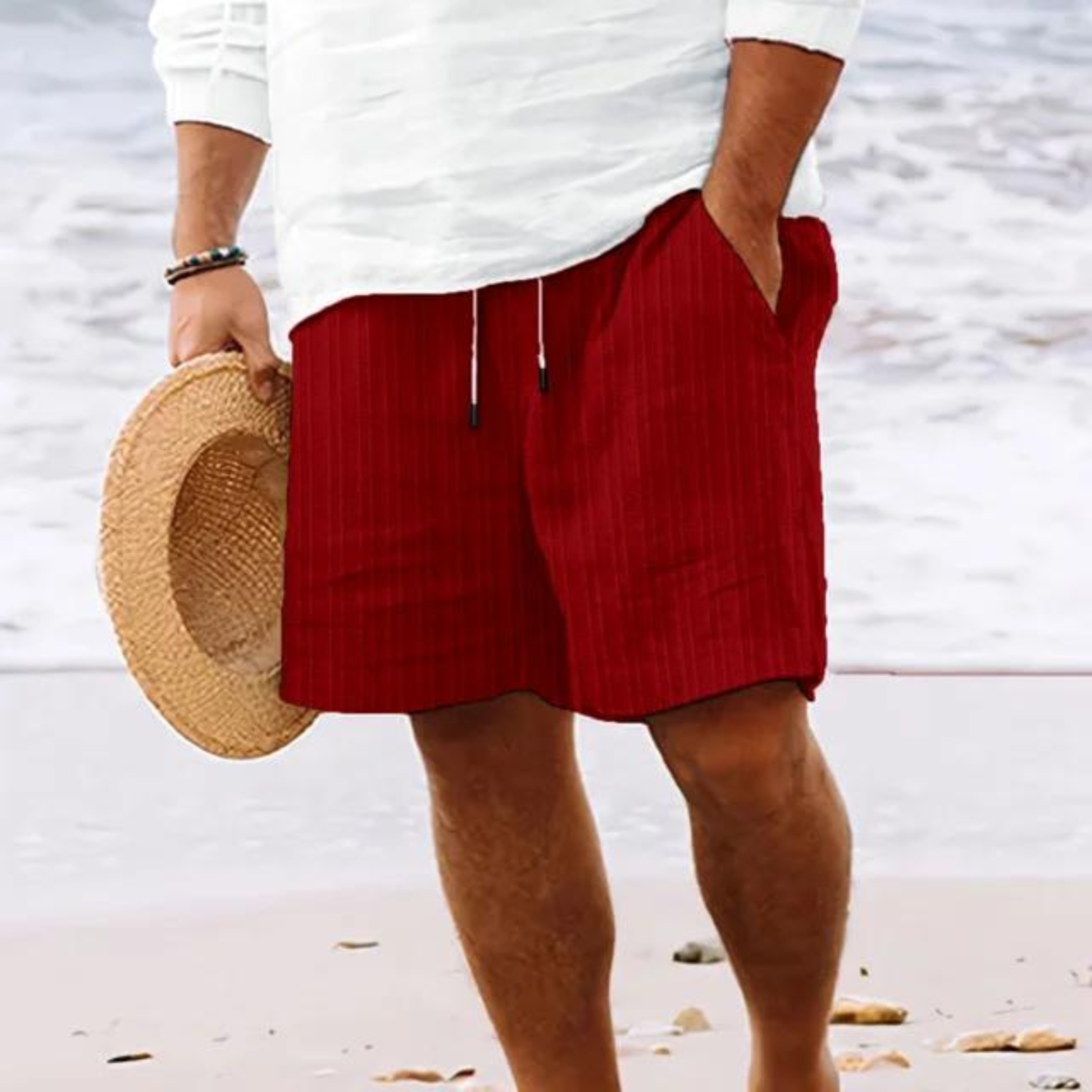 Short Homme à Taille Élastiquée avec Cordon