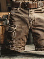 Short Cargo Homme Multi-Poches avec Ceinture