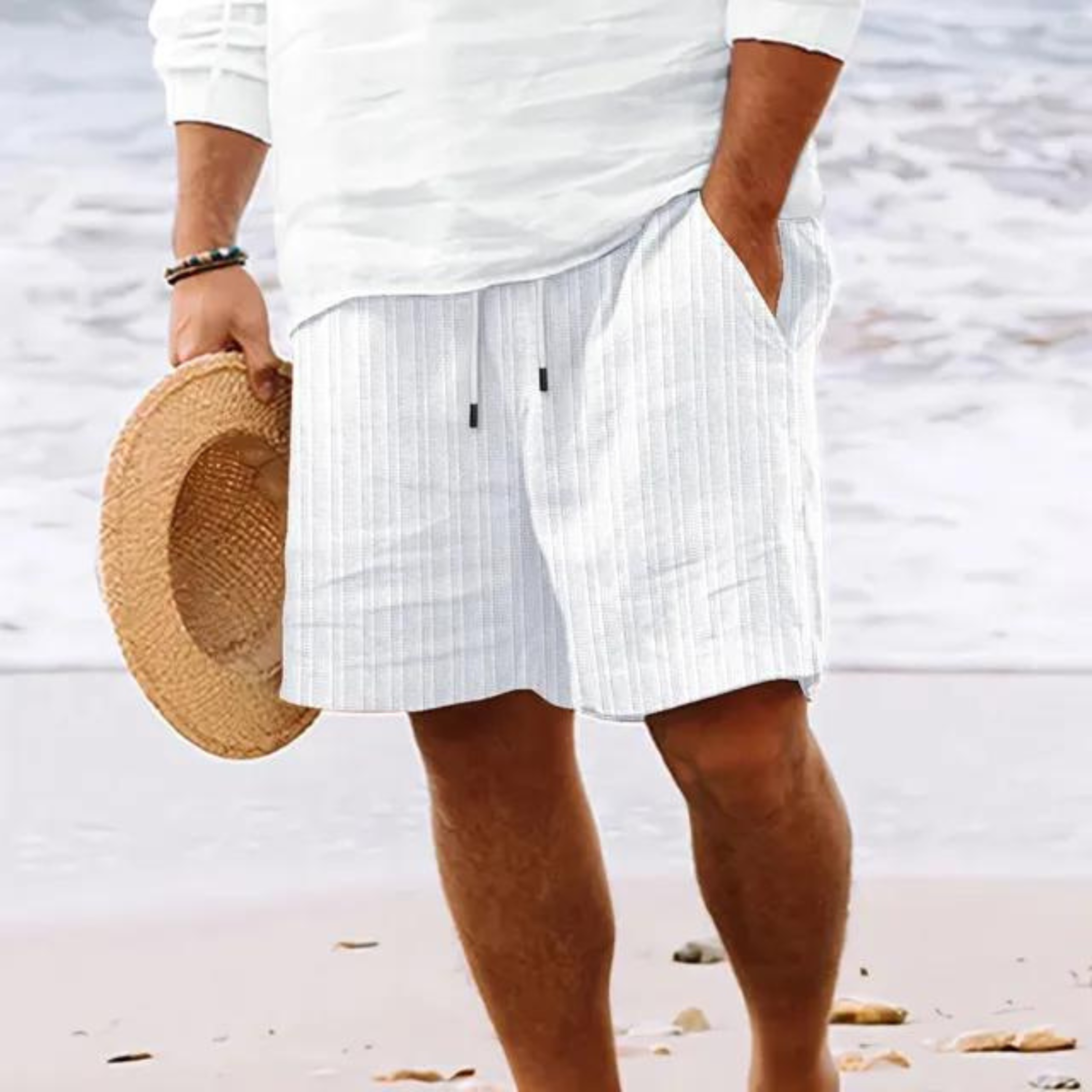 Short Homme à Taille Élastiquée avec Cordon
