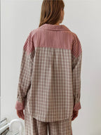 Ensemble Pyjama Rayé Patchwork Femme