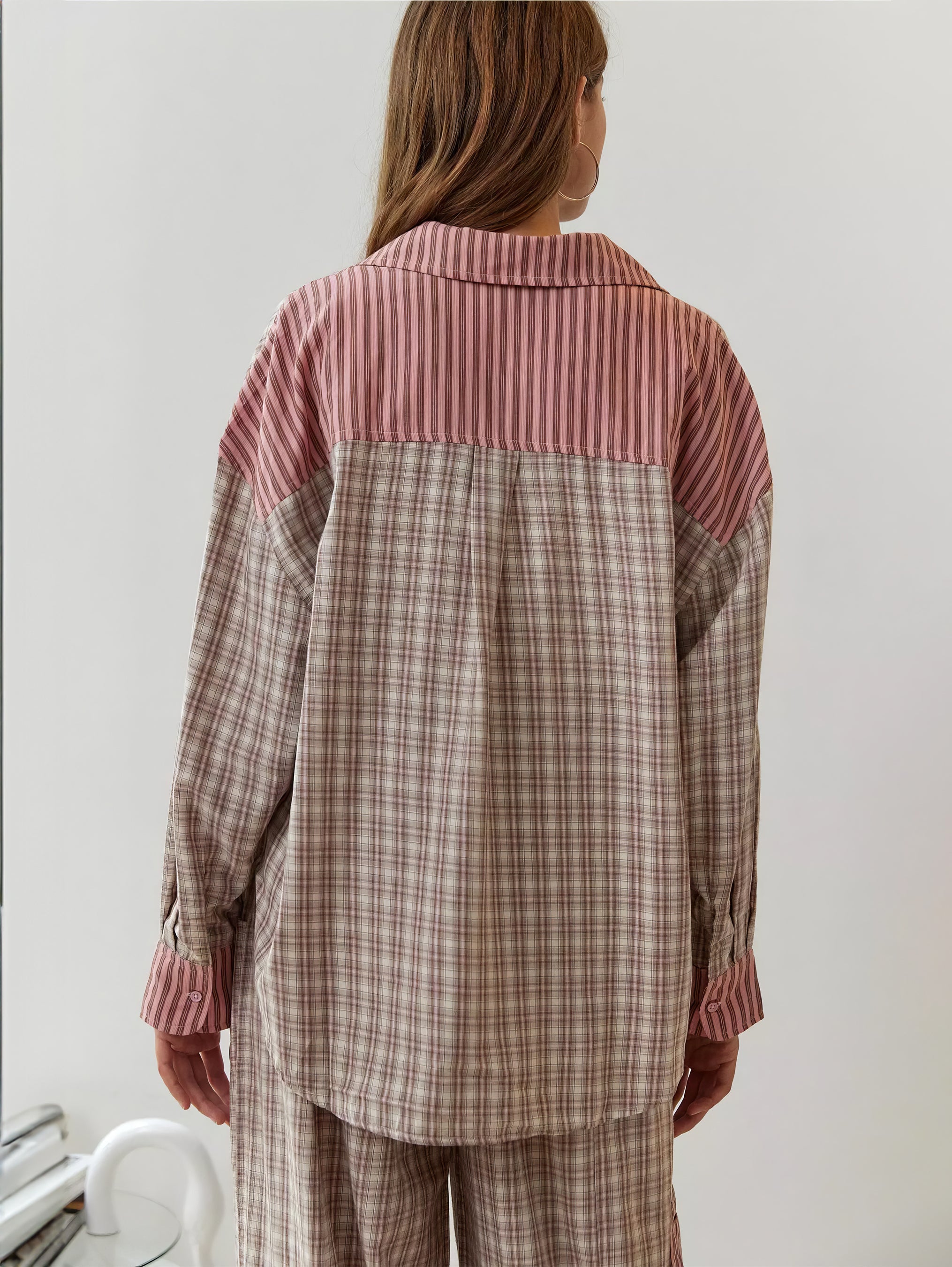 Ensemble Pyjama Rayé Patchwork Femme