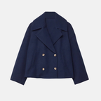 Veste Courte Croisée à Double Boutonnage