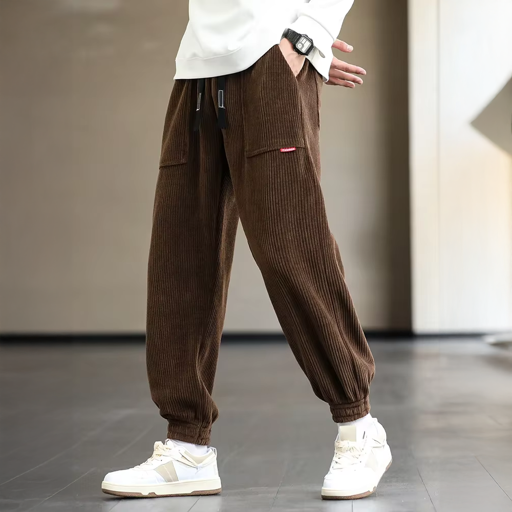 Pantalon Jogger Homme Velours Décontracté