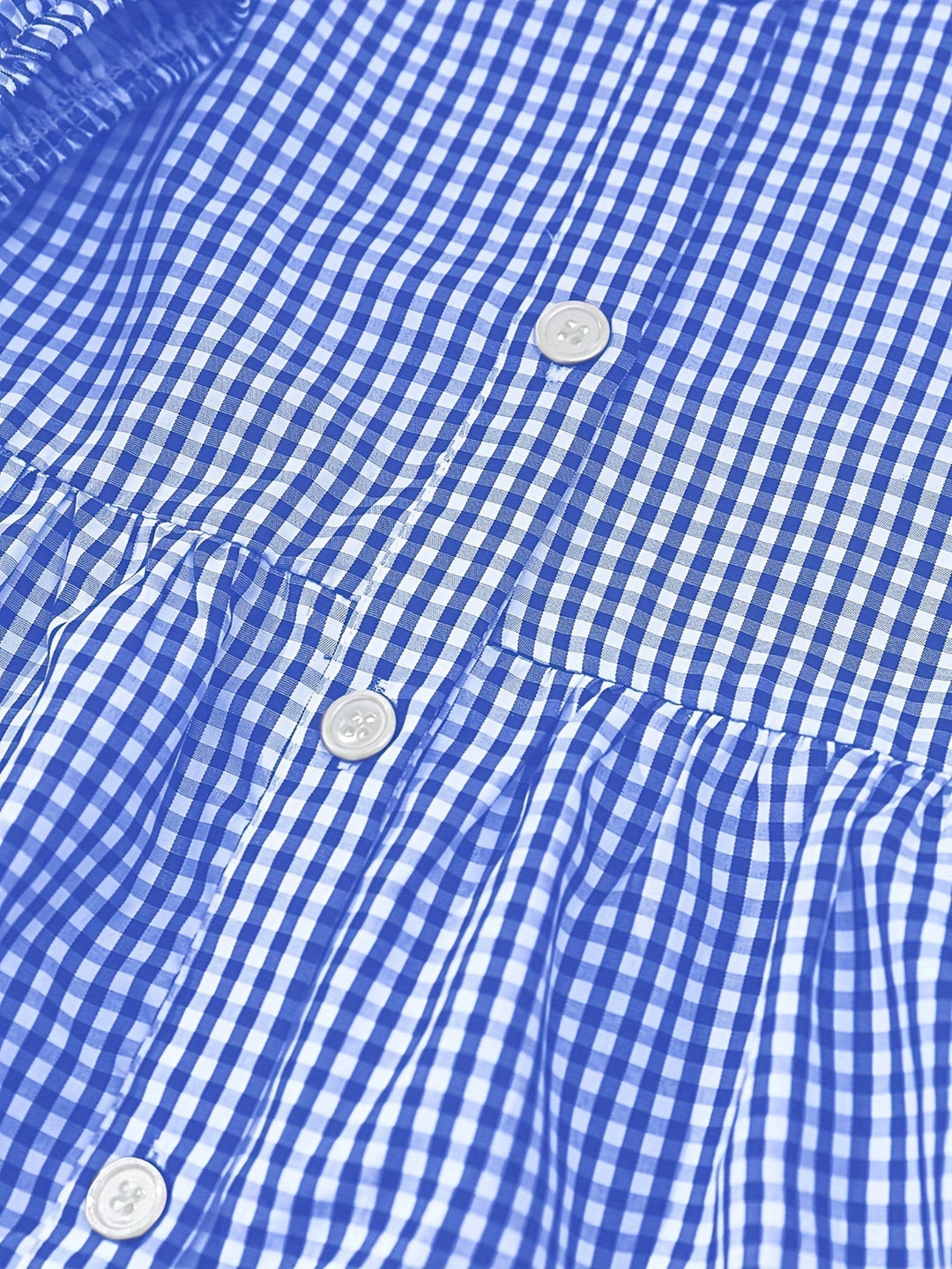 Robe Courte à Carreaux Vichy et Taille Froncée