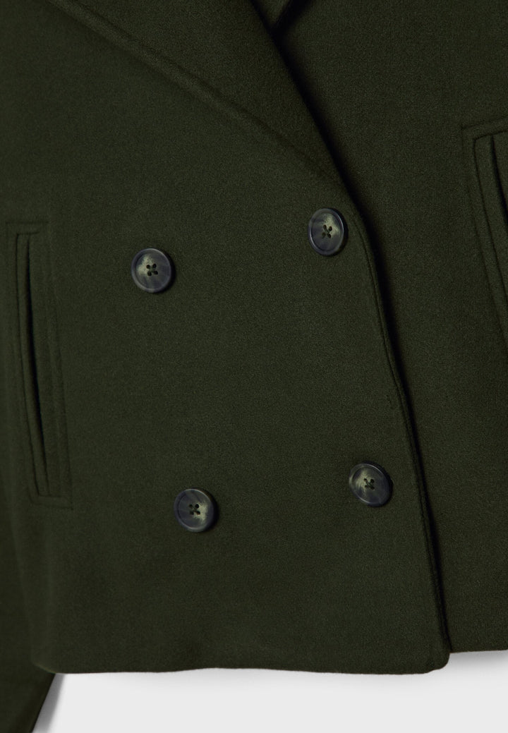 Veste Courte Croisée à Double Boutonnage